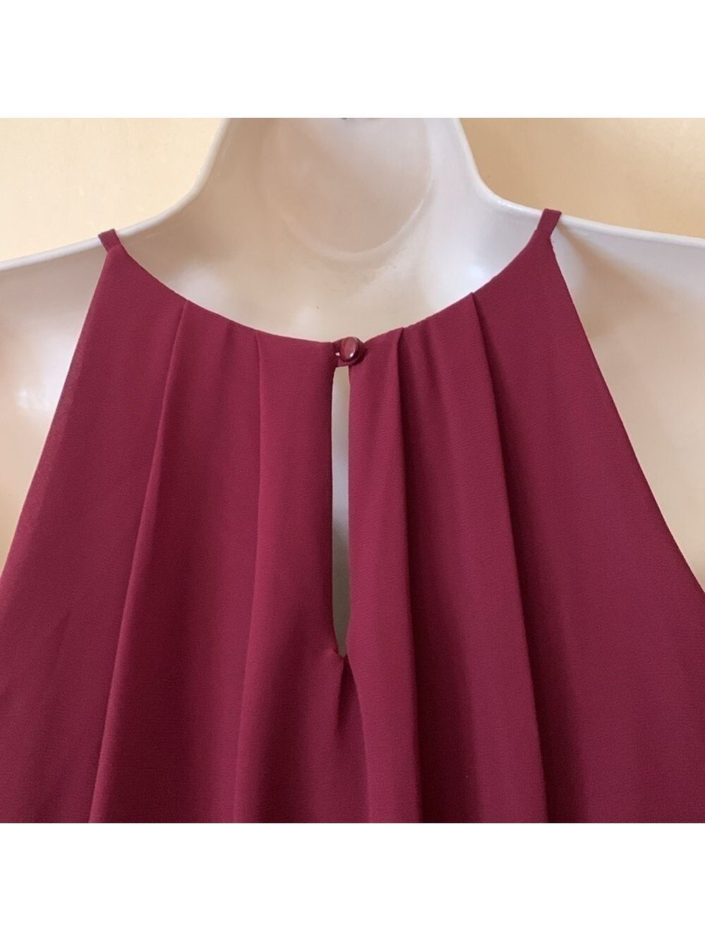Lush cranberry pleated party dress size S - Picture 5 of 11